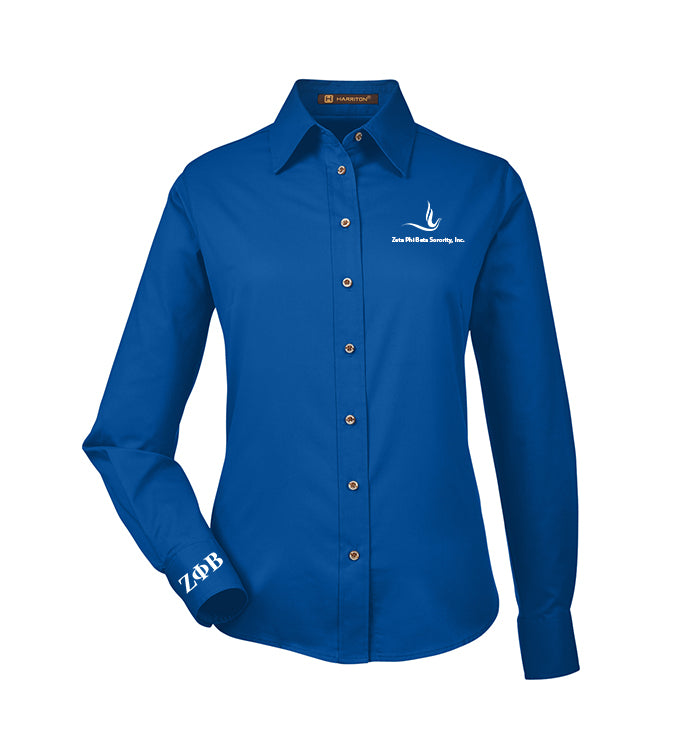 ZIPPED TWILL SHIRT - BLUE / STRIPED