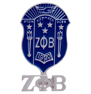 Zeta Shield Lapel Pin